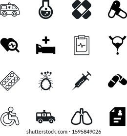 medicine vector icon set such as: bed, cross, look, note, organism, education, shape, checklist, organ, information, medicament, disease, bladder, female, experiment, pack, chair, life, search