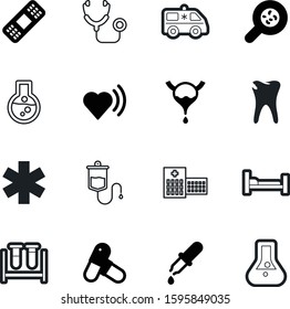 medicine vector icon set such as: medic, ems, plaster, rubber, collection, research, structure, vial, cell, counter, vehicle, trolley, rescue, heart, pathology, organism, color, biochemistry, dropper