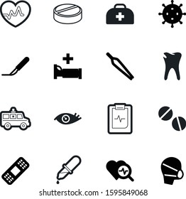 medicine vector icon set such as: experiment, object, dating, ekg, droplet, medic, electrocardiogram, vision, enamel, accident, urgent, male, dent, note, adhesive, vehicle, car, bag, scalpel