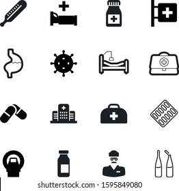 medicine vector icon set such as: micro, physician, digestion, profession, surgeon, art, employee, office, safety, gaster, hospitalization, architecture, structure, male, service, cell, scanner