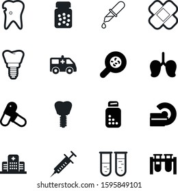 medicine vector icon set such as: needle, clinical, pathology, respiratory, organism, resonance, lab, magnification, syringe, construction, stretcher, enamel, plaster, heal, scanner, magnetic, people
