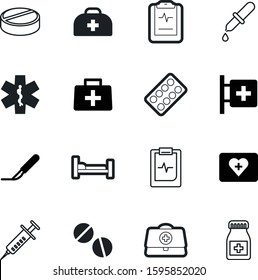 medicine vector icon set such as: color, pack, accident, pipette, clinical, life, bed, needle, tool, experiment, snake, art, liquid, aesculapius, star, trolley, vial, urgent, injection, strip, staff