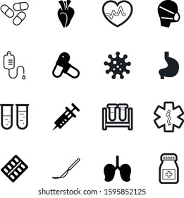 medicine vector icon set such as: operate, ambulance, electrocardiogram, medicament, urgent, snake, respiratory, vaccine, knife, inject, internal, virus, logo, tool, flu, blister, pulse, simple, star