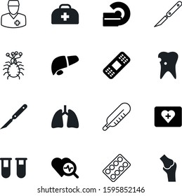 medicine vector icon set such as: pharmacology, tablet, scale, checkup, work, nursing, analysis, serum, pulse, dentist, specimen, medication, person, stethoscope, technology, plasma, pathology