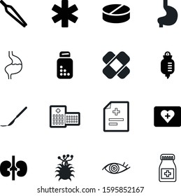 medicine vector icon set such as: ems, pulse, hospitalization, computer, exterior, wound, counter, tweezers, cover, operation, element, caduceus, kit, pharmacist, cardiology, patient, aspirin