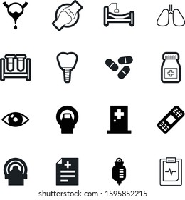 medicine vector icon set such as: cardio, medication, blood, drawing, oncology, tomography, implantation, work, package, knee, wave, lung, monitor, airport, bone, bones, logo, denture, sample