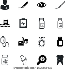medicine vector icon set such as: green, blood, bone, knee, cardiology, logo, magnification, note, light, business, biology, wave, sharp, report, tooth, equipment, profession, blade, toothache