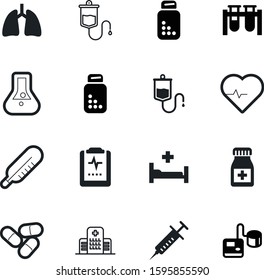 medicine vector icon set such as: breath, experiment, warm, hypertension, checklist, food, pulmonary, measurement, organ, temperature, smart, beaker, sick, company, celsius, erlenmeyer, meteorology