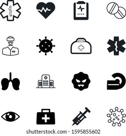 medicine vector icon set such as: pills, cardiac, building, clinician, breathe, man, eye, pharmaceutical, treatment, checklist, smoking, beat, antibiotic, electrocardiogram, breath, nursing, business