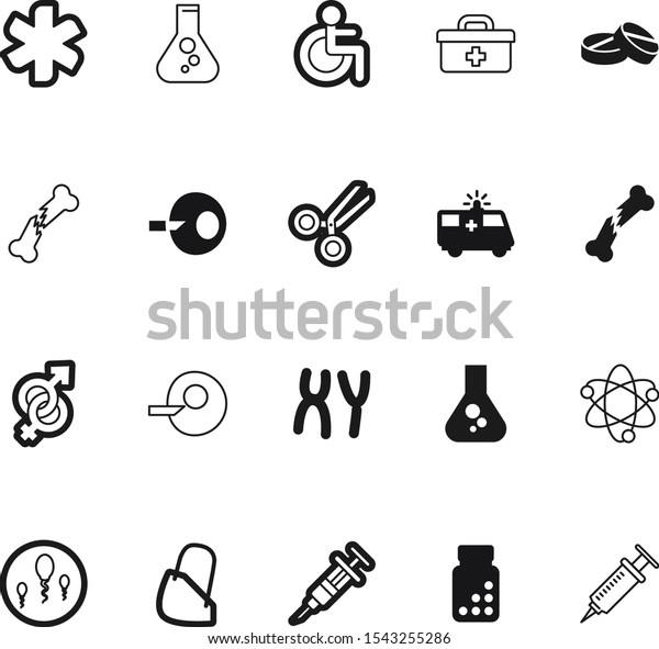 medicine vector icon set such as: genome, icons,\
clip, traffic, case, car, snake, power, disable, disabled, logos,\
work, biotechnology, lady, micro, scissor, support, gender, hurt,\
fertilize, nuclear