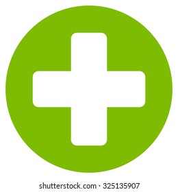 Medicine vector icon. Style is flat symbol, eco green color, rounded angles, white background.