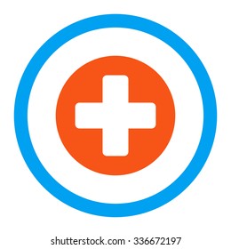 Medicine vector icon. Style is flat rounded symbol, bright colors, rounded angles, white background.