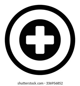 Medicine vector icon. Style is flat rounded symbol, black color, rounded angles, white background.