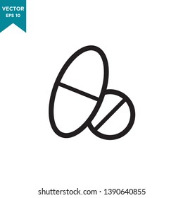 medicine vector icon in trendy flat style, pill icon 