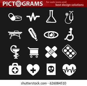medicine vector icons for user interface design