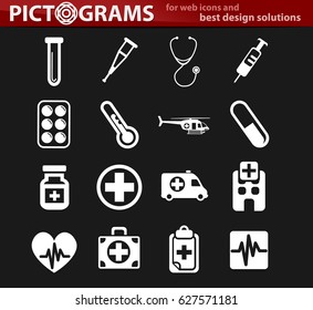 medicine vector icons for user interface design