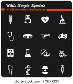 medicine vector icons for web and user interface design