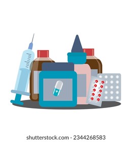 
La ilustración del vector de la medicina captura la esencia de la atención de la salud, presentando elementos médicos como ilustración vectorial, contenido ideal para sitios web médicos, materiales educativos y promociones de la salud.