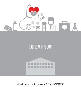 Medicine Vector Infographic Template For Your Design.The Picture With The Medical Items.