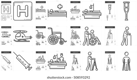 Medicine vector line icon set isolated on white background. Medicine line icon set for infographic, website or app. Scalable icon designed on a grid system.