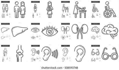 Medicine vector line icon set isolated on white background. Medicine line icon set for infographic, website or app. Scalable icon designed on a grid system.