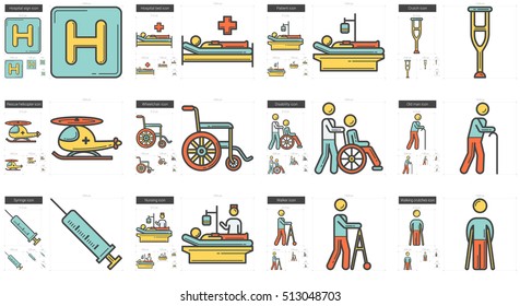 Medicine vector line icon set isolated on white background. Medicine line icon set for infographic, website or app. Scalable icon designed on a grid system.