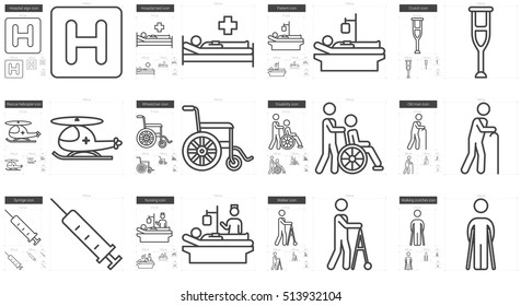 Medicine vector line icon set isolated on white background. Medicine line icon set for infographic, website or app. Scalable icon designed on a grid system.
