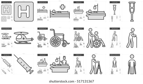 Icono de línea vectorial de medicina aislado en fondo blanco. Icono de línea de medicina establecido para infografía, sitio web o aplicación. Icono escalable diseñado en un sistema de cuadrícula.