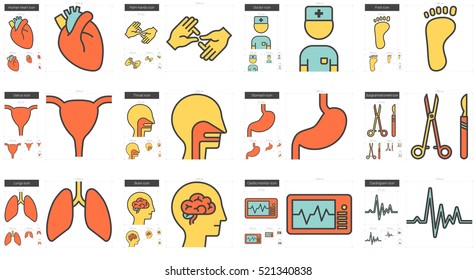 Medicine vector line icon set isolated on white background. Medicine line icon set for infographic, website or app. Scalable icon designed on a grid system.