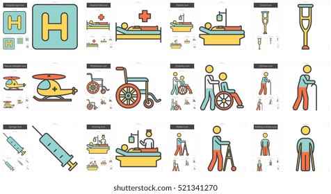 Medicine vector line icon set isolated on white background. Medicine line icon set for infographic, website or app. Scalable icon designed on a grid system.
