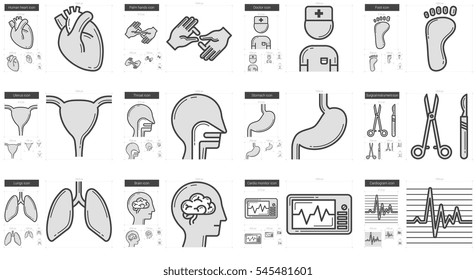 Ícone de linha de vetor de medicamento definido isolado no plano de fundo branco. Ícone de linha de medicamento definido para infográfico, site ou aplicativo. Ícone escalável projetado em um sistema de grade.