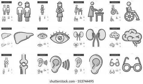 Medicine vector line icon set isolated on white background. Medicine line icon set for infographic, website or app. Scalable icon designed on a grid system.