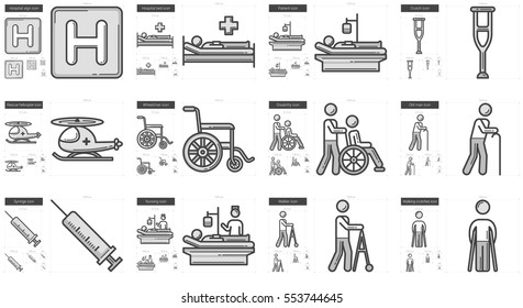 Icono de línea vectorial de medicina aislado en fondo blanco. Icono de línea de medicina establecido para infografía, sitio web o aplicación. Icono escalable diseñado en un sistema de cuadrícula.