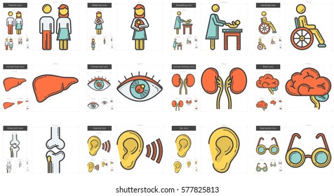 Medicine vector line icon set isolated on white background. Medicine line icon set for infographic, website or app. Scalable icon designed on a grid system.