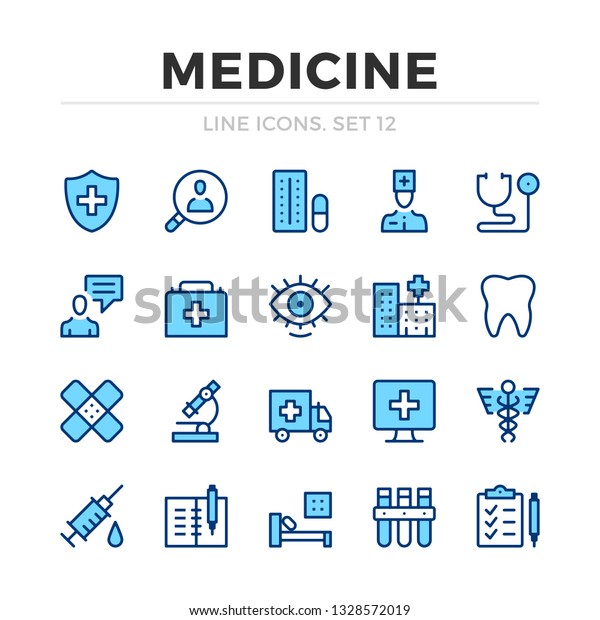Medicine\
vector line icons set. Thin line design. Modern outline graphic\
elements, simple stroke symbols. Medical\
icons