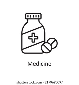 Ilustración del diseño del icono del contorno vectorial de la medicina. Símbolo médico sobre archivo EPS 10 de fondo blanco