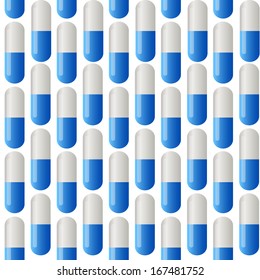 Medicine vector seamless pattern. Colorful tablets. Vector Illustration