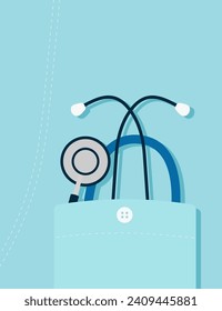 	
Medicine. Vector stethoscope.	
Flat design. Vector illustration.