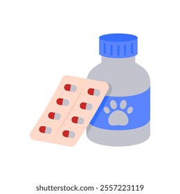 Medicine, Veterinary Flat Vector Illustration