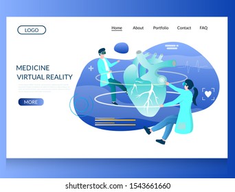 Medicine Virtual Reality Metaverse Vector Website Template, Web Page And Landing Page Design For Website And Mobile Site Development. VR Medical Simulation And Training.