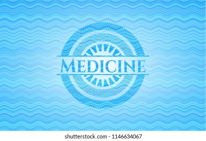 Medicine water representation badge.
