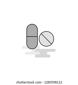 Medicine  Web Icon. Flat Line Filled Gray Icon Vector