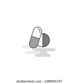 Medicine Web Icon. Flat Line Filled Gray Icon Vector