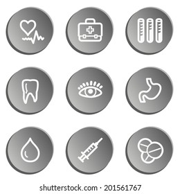 Medicine  web icon set 1, grey stickers set