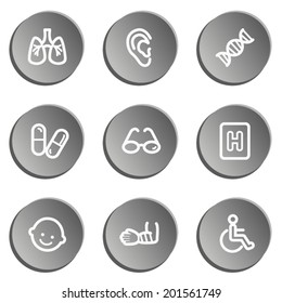 Medicine  web icon set 2, grey stickers set