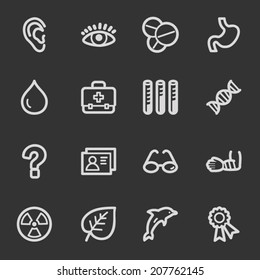 Medicine Web Icon Set 2, grauer Satz