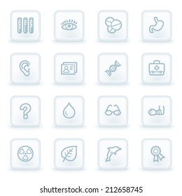Medicine web icon set 2,  white square buttons
