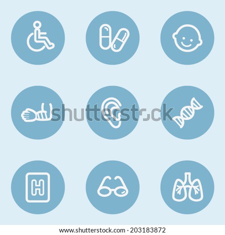 Medicine  web icon set 2, blue buttons