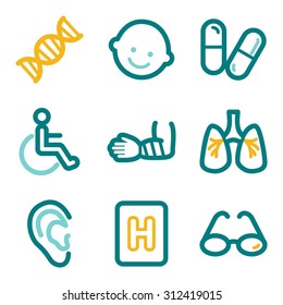 Iconos web de medicina