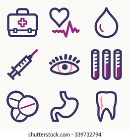 Iconos web de medicina